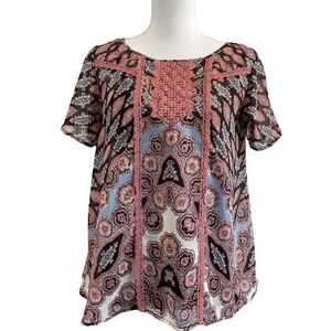 NWT Knox Rose Women's XS Flutter Sleeve Top and Cami Set Blouse Shirt 2 Layer